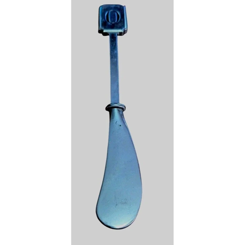 Mudpie Metal Cheese, Appitizer Spreader. Initial O.